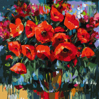 Картина за номерами "Макова ніжність" ©BOND Tetiana Ідейка KHO3231 40х40 см Ідейка Арт:30824