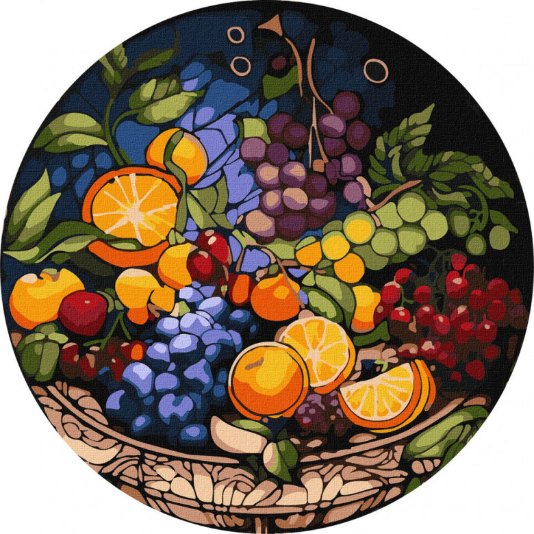 Картина за номерами "Апетитна композиція" ©art_selena_ua KHO-R1014 діаметр 39 см Ідейка Ідейка Арт:33150