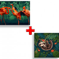 Набір картин за номерами 2 в 1 Ідейка "Яскраві тропіки" 40х50 KHO4335 та "Тропіки" 40х40 KHO4380 Ідейка Арт:35134