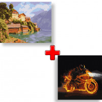 Набір картин за номерами 2 в 1 Ідейка "Затишна затока" 40х50 KHO6311 та "Палаюча швидкість" 40х40 KHO5029 Ідейка Арт:35169