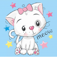 Картина за номерами. Art Craft "Біла кішка" 30x30 см 15502-AC ArtCraft Арт:16913