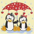 Картина за номерами. Art Craft Пінгвіни під парасолькою 30х30 см 15543-AC ArtCraft Арт:20001
