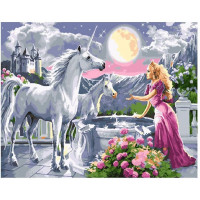 Картина за номерами. Brushme "Єдиноріг в саду" GX25996, 40х50 см Brushme Арт:9111