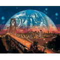 Картина за номерами. Brushme "Місяць над Сан-Франциско" GX8312 Brushme Арт:9348