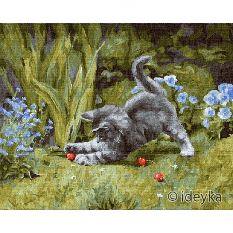 Картина за номерами "Грайливий кошеня" ідейки KHO4251 40х50 см Ідейка Арт:21876