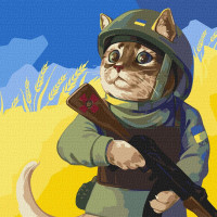 Картина за номерами "Котик ЗСУ" Ідейка KHO4326 40х40см Ідейка Арт:23590 Картина за номерами "Котик ЗСУ" Ідейка KHO4326 40х40см Ідейка Арт:23590