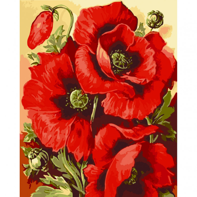 Картина за номерами "Маковий колір" Art Craft 13129-AC 40х50 см ArtCraft Арт:23841