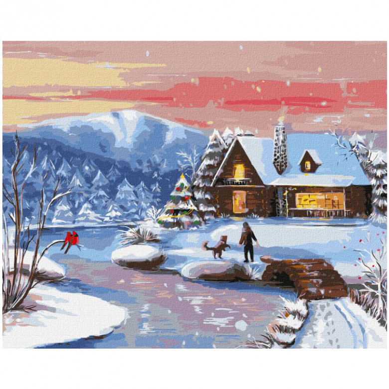 Картина за номерами "Снігова прогулянка" Ідейка KHO6304 40х50 см Ідейка Арт:25645