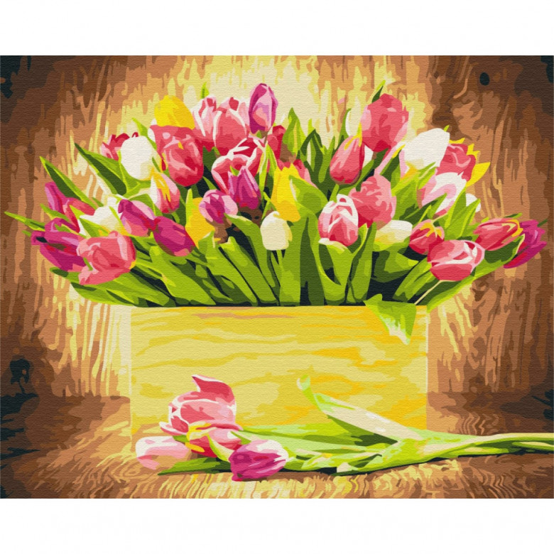 Картина за номерами "Святкові тюльпани" Brushme BS5666 40х50 см Brushme Арт:30321