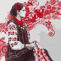 Картина за номерами "Вишиваючи оберіг" ©Katya Poltavska  KHO2538 40х40 см Ідейка Ідейка Арт:31783