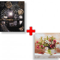 Набір картин за номерами 2 в 1 Ідейка "Романтична Венеція" 40х50 KHO4850 та "Мальви і вишні" 40х40 KHO2993 Ідейка Арт:35171