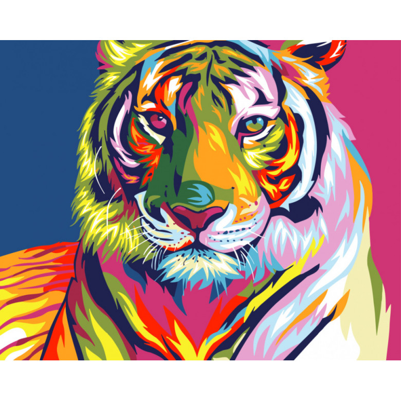 Картина за номерами. Brushme "Тигр поп-арт" GX9203, 40х50 см Brushme Арт:9673