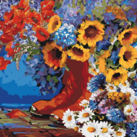 Картина за номерами. Букети "Казковий ранок" KHO3000, 40х40 см Ідейка Арт:8886 Картина за номерами. Букети "Казковий ранок" KHO3000, 40х40 см Ідейка Арт:8886