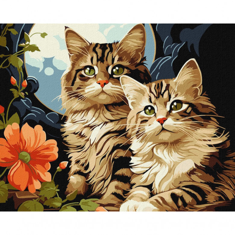 Картина за номерами "Чарівні котики" ©art_selena_ua KHO6574, 40х50см Ідейка Арт:36492