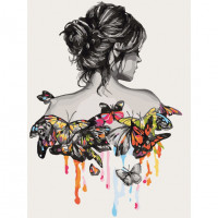 Картина за номерами "Дівчина метелик" Bambi 10378-NN 30х40 см Bambi Арт:26316