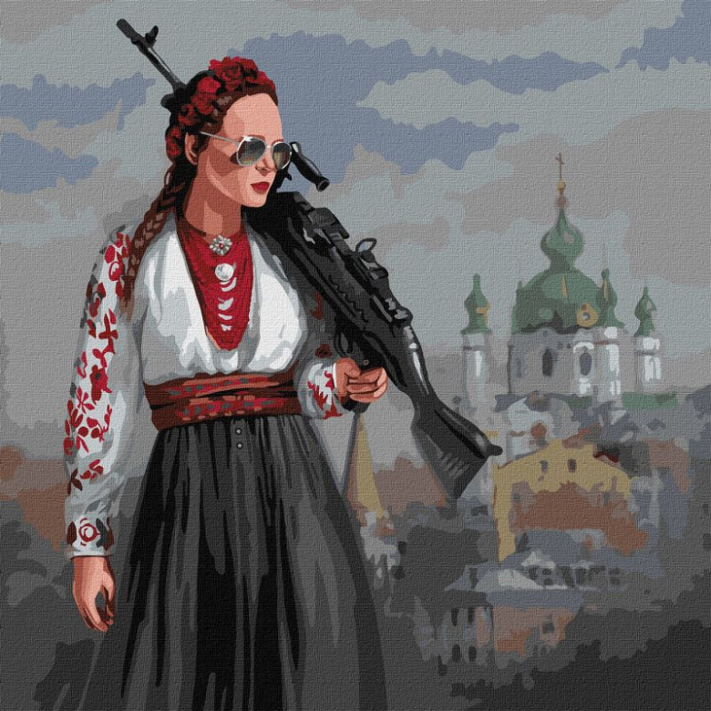 Картина за номерами "Красуня" терпіти не буде!" Ідейка KHO4869 40х40см Ідейка Арт:23591