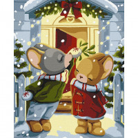 Картина за номерами "Під омелою" ©tanya_bonya Ідейка KHO6552 40х50 см Ідейка Арт:34896