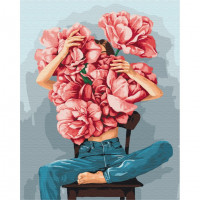 Картина за номерами "Півонії в обіймах" @ Mykhailyshyna Daria Brushme BS52115 40х50 см Brushme Арт:27133