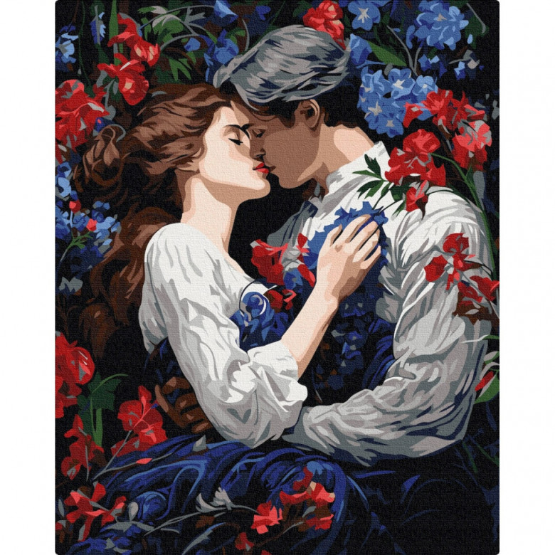 Картина за номерами "Поцілунок у квітучому саду" BS53897, 40х50см Brushme Арт:37011