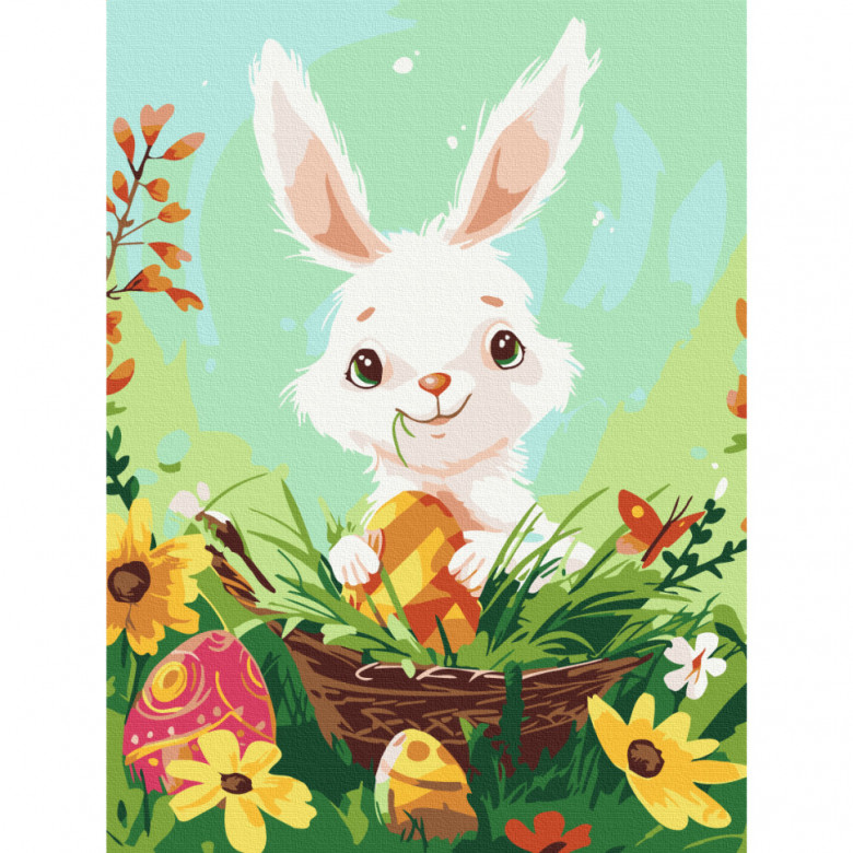 Картина за номерами "Щасливий Великодній Кролик" Brushme KBS0152 40x50 см  Brushme Арт:39952