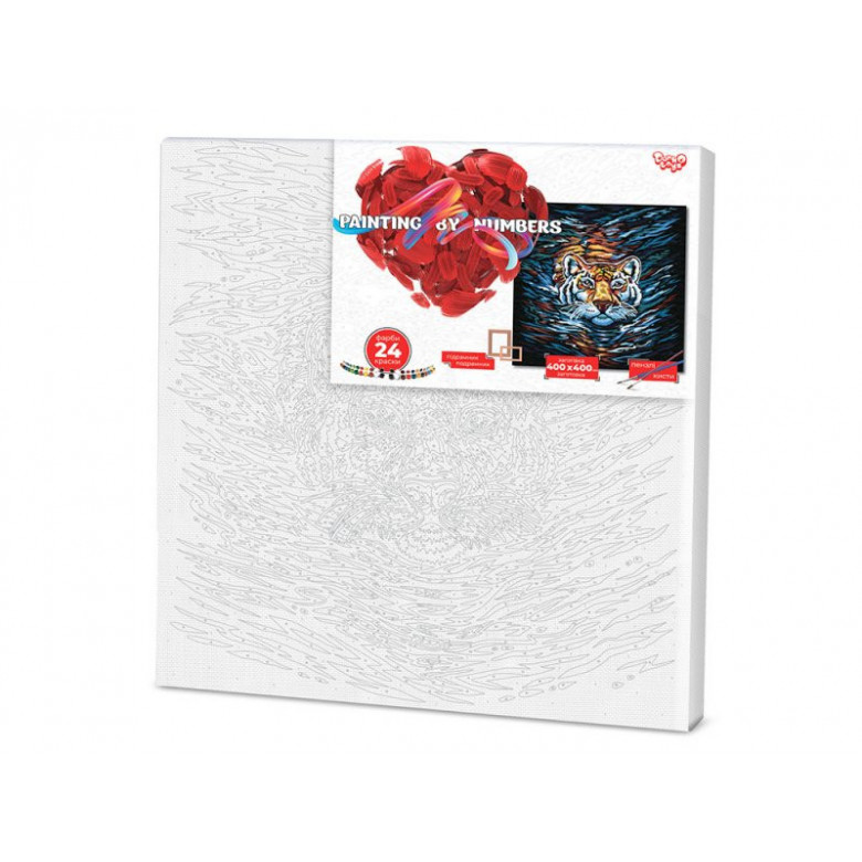 Картина за номерами. "Тигр" 40x40см KpNe-02-03 Danko Toys Арт:14779