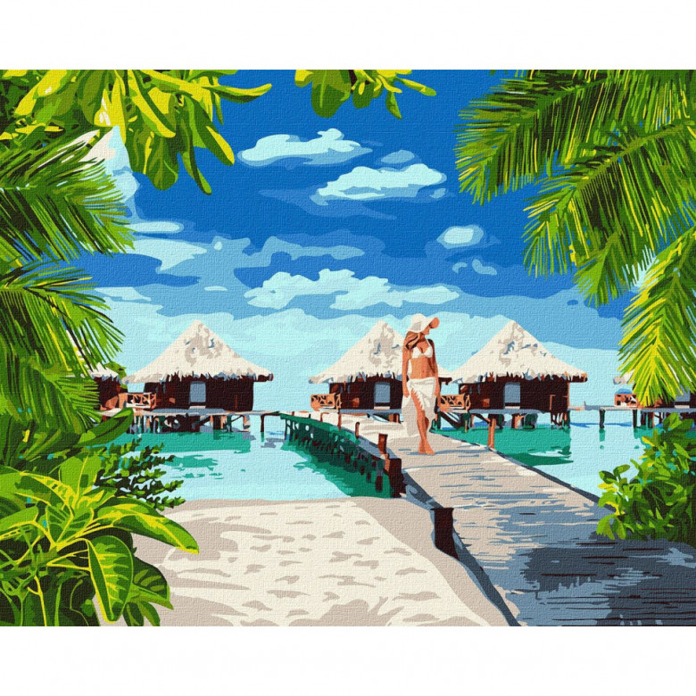 Картина за номерами "Відпочинок на Мальдівах" Ідейка KHO4764 40х50 см Ідейка Арт:33512