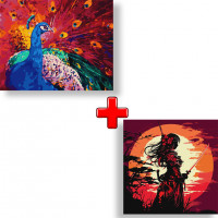 Набір картин за номерами 2 в 1 Ідейка "Велична краса" 40х50 KHO4340 та "Краса та сила" 40х40 KHO5007 Ідейка Арт:35137