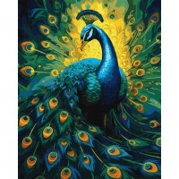 Картина по номерам "Витончений павич" KHO6578 40х50см                                             Ідейка Арт:39642