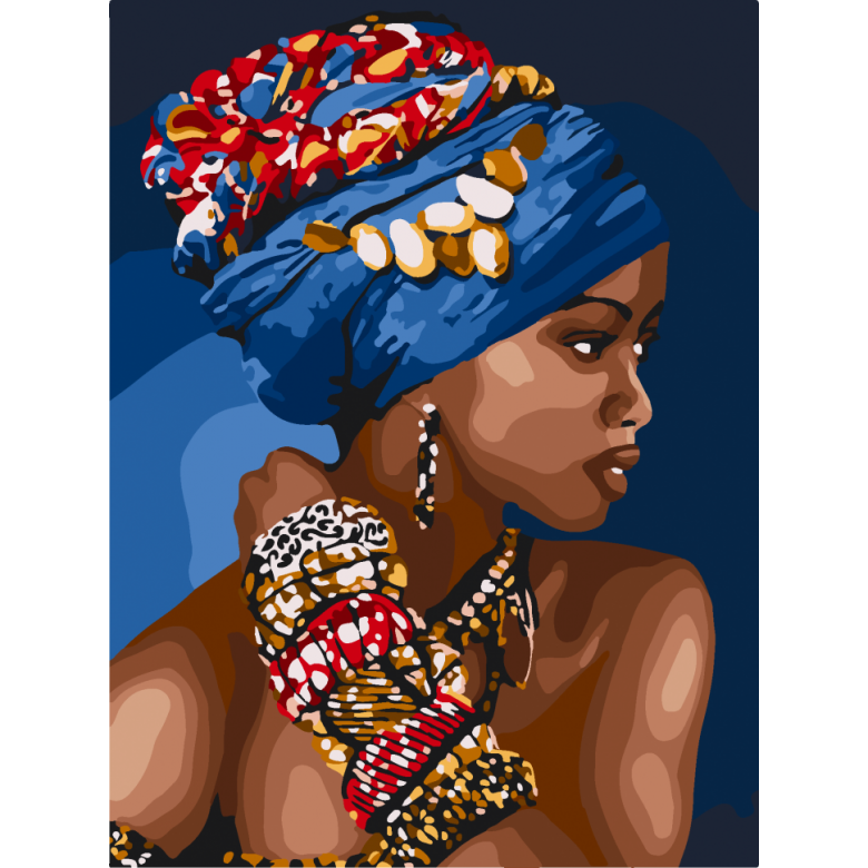 Картина за номерами "African woman" 10369-NN 30х40 см Bambi Арт:25490