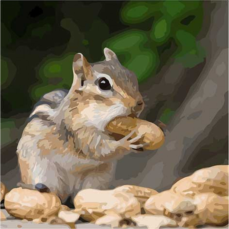 Картина за номерами. Art Craft "Крихітка бурундук" 40x40 см 11610-AC ArtCraft Арт:15549