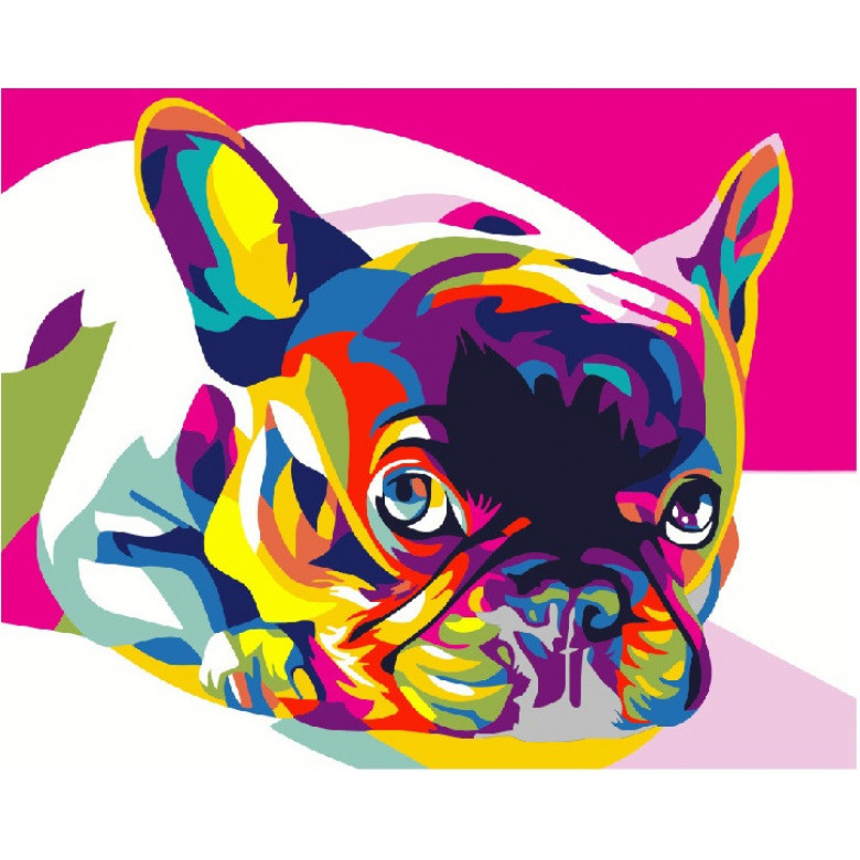 Картина за номерами. Brushme "Райдужний французький бульдог" GEX5379 Brushme Арт:14005