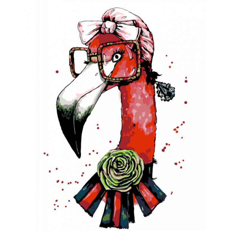 Картина за номерами. Rosa "Fashion Flamingo" 35х45см N00013207 Rosa Арт:13313