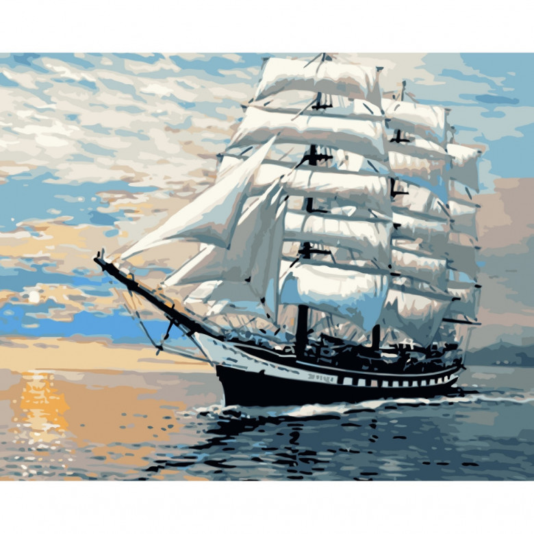 Картина за номерами "Білі вітрила" Art Craft 10613-AC 40х50 см ArtCraft Арт:29738
