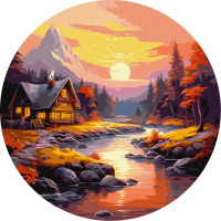 Картина за номерами "Гірська панорама" ©art_selena_ua KHO-R1020 діаметр 39 см Ідейка Арт:34493