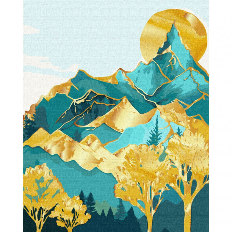 Картина за номерами "Гірські вершини" KHO5104 з фарбами металік 40х50 см Ідейка Арт:34518