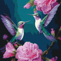 Картина за номерами "Казкові птахи з фарбами металік" KHO6582 40х40 см Ідейка Арт:39357
