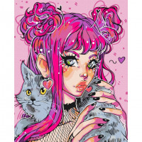 Картина за номерами "Котячий погляд" @nila_art_art  BS53522  Brushme 40х50 см Brushme Арт:31471