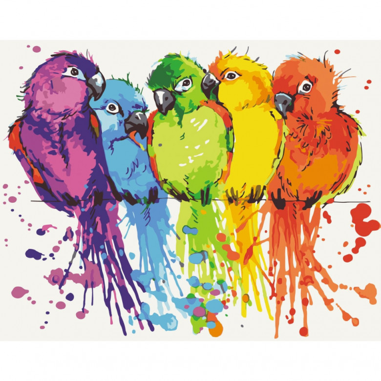 Картина за номерами "Райдужні папуги" Art Craft 10617-AC 40х50 см ArtCraft Арт:29748