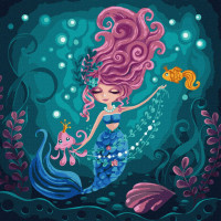 Картина за номерами "Русалка" ©Elena Schweitzer Ідейка KHO5060 40х40 см Ідейка Арт:26445