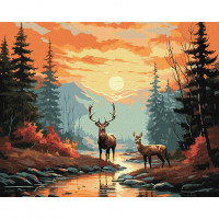 Картина за номерами "Витончені олені" KHO6576 40х50 см Ідейка Арт:39356