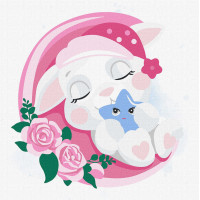 Картина за номерами "Сонний зайчик" Ідейка KHO6011 30х30 см Ідейка Арт:25978