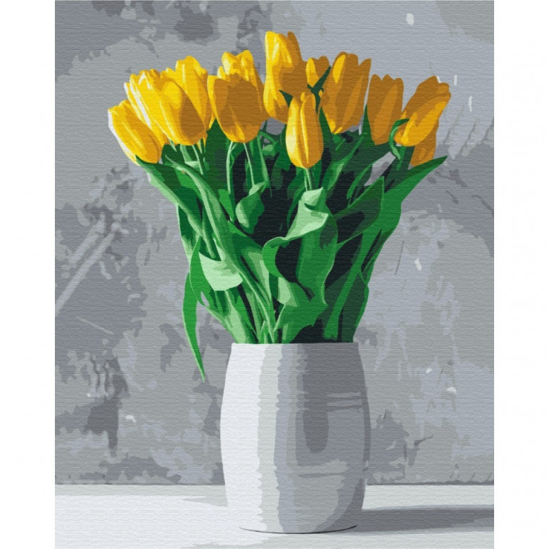 Картина за номерами "Букетих жовтих тюльпанів" Brushme BS52639 40х50 см Brushme Арт:29022