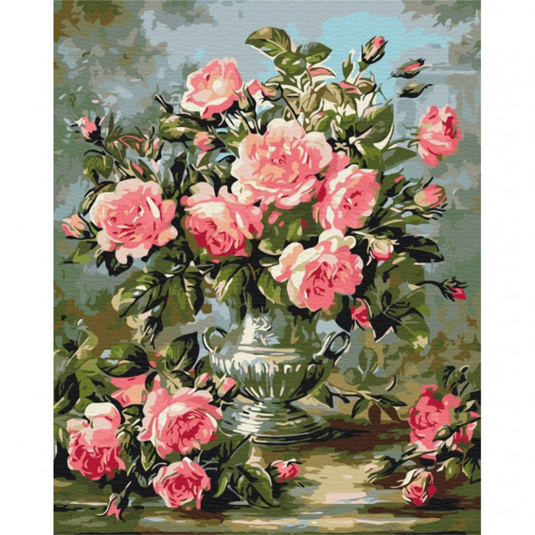 Картина за номерами "Букет піоновидних троянд" Brushme BS51968 40х50 см Brushme Арт:30313