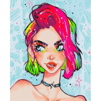 Картина за номерами "Леді грандж" @nila_art_art Brushme BS53389 40х50 см Brushme Арт:30690