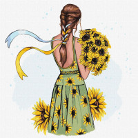 Картина за номерами "Букет соняшників" ©Алла Березовська KHO2533 40х40 см Ідейка Ідейка Арт:33120