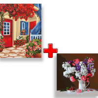 Набір картин за номерами 2 в 1 Ідейка "Гуляючи вуличками" 40х50 KHO3581 та "Барвисті дзвіночки " 40х40 KHO3202 Ідейка Арт:35157