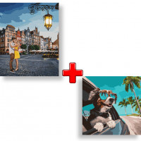 Набір картин за номерами 2 в 1 "Побачення в Гданську" 40х50 KHO4755 та "Подорож до океану" 40х40 KHO6510 Ідейка Арт:35587