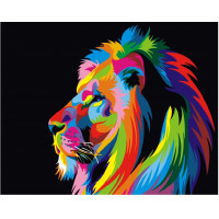 Картина за номерами. Brushme "Райдужний лев" GX3973, 40х50 см Brushme Арт:8973 Картина за номерами. Brushme "Райдужний лев" GX3973, 40х50 см Brushme Арт:8973