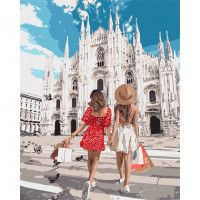 Картина за номерами "Бажаний шопінг з подругою" Ідейка KHO4795 40х50 см Ідейка Арт:25788