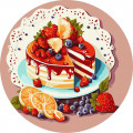 Картина за номерами "Фруктовий десерт" KHO-R1030 діаметр 33 см Ідейка Арт:35950